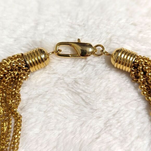 Vintage Multi Chain Goldtone Choker Style Necklace 20" Long - Picture 9 of 9